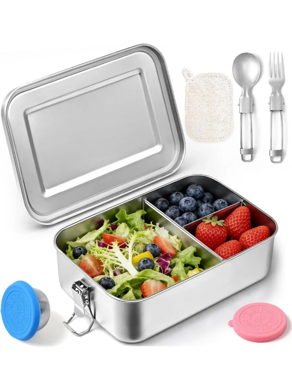 Stainless Steel Bento Box for Kids - 28oz Lunch Box, Leak-Proof, Durable